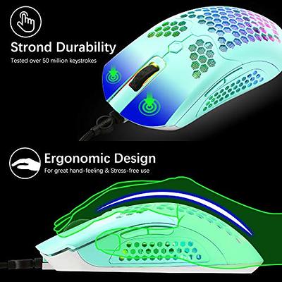 Wireless Gaming Keyboard and Mouse Combo with Mouse Pad, Rainbow LED  Backlit Rechargeable Battery Mechanical Ergonomic Feel Dustproof 7 Color  Backlit