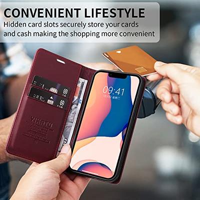 iPhone 11 Pro Max Wallet Case, iPhone 11 Pro Max PU Leather Case, Njjex PU Leather Magnet Stand Wallet Credit Card Holder Flip Case 9 Card Slots Case