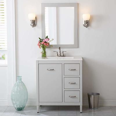 Brescia 30 in. W x 18 in. D x 36 in. H Bath Vanity in Grey with Vanity Top in WH