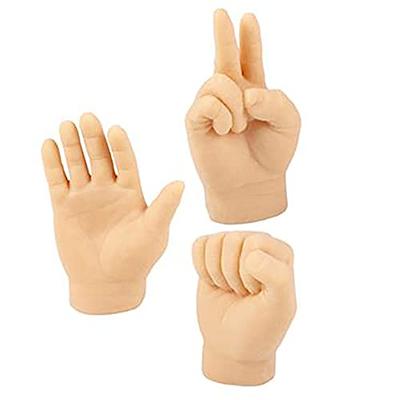 Simulation little hands funny mini hands foot finger sleeve silicone hand  puppet novel prank finger toys tease cat props