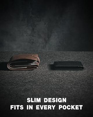 Men's Slim Front Pocket Wallet - RFID Blocking, Thin Minimalist Bifold  Design (Black)