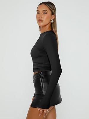 Funlingo Womens Long Sleeve Tunic Tops to Wear with Leggings Casual Dressy Shirts  Long Sweater Black M - Yahoo Shopping