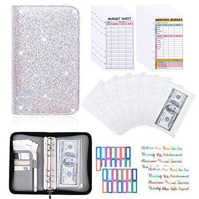 Source A6 Budget Binder PU Leather Money Organizer for Cash Budget Wallet  Bills Coupon Notebook Cover with 12 Zipper Envelopes for Bud on  m.