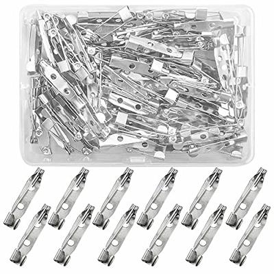 200 Pcs Silver Safety Pins 1.5 Inch (38mm) Pins Findings Backs Pin Back  Clasp Brooch Bar Safety Pin with 3 Holes Safety Locking for Making Corsage