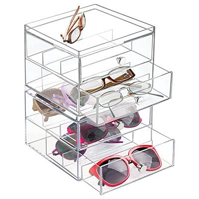 mDesign Plastic Divided Purse Storage Organizer for Closets, 3 Sections - Clear