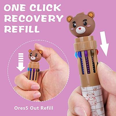 12Pcs Kawaii Cartoon Bear 10 Colors Ballpoint Pen Multicolored