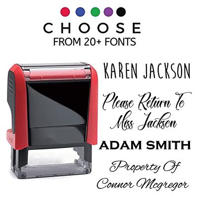 Custom Address Stamp - 20 Font Options - 3 Line Self-Inking Address Stamp -  Up to 3 Lines of Customized Text | Multiple Ink Color Options (Small)