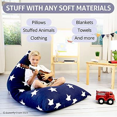  MINICAMP Large Floor Cushions for Kids - Ultra-Fluffy &  Washable Children Bean Bag Chair with Filler and Boucle Sherpa Cover - 40”  Wide - Cute Lounger and Reading Pillow for Toddlers