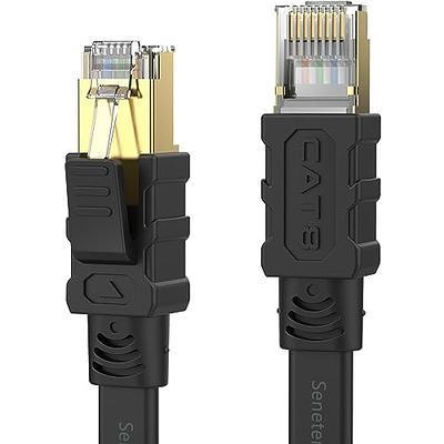 Cat 8 Ethernet Cable, 15ft Heavy Duty High Speed Internet Network Cable,  Professional LAN Cable, 26AWG, 2000Mhz 40Gbps with Gold Plated RJ45