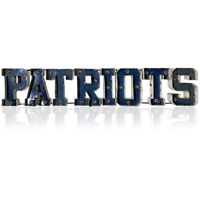 NFL Round Distressed Sign: New England Patriots