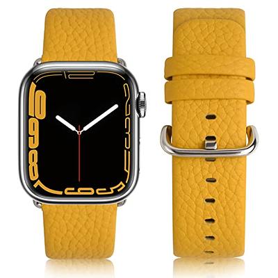 Designer Band Compatible with Apple Watch 41mm 40mm 38mm, Luxury Beige  Plaid Elements Soft Leather iWatch Band with Classic Firmly Buckle for  iWatch