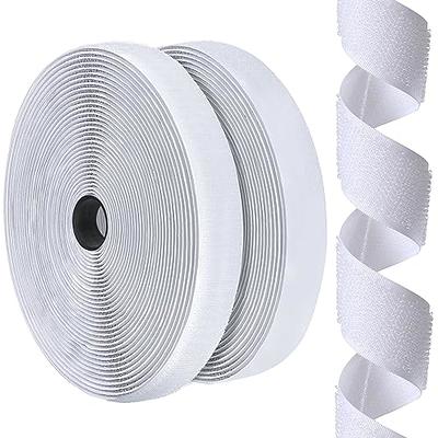 1 Inch x 29.5 Ft Hook and Loop Tape Strips with Adhesive Strong Double  Sided Self Adhesive Heavy Duty Strips for Home Office School Car and  Crafting Organization White