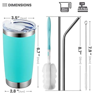 COKTIK 20 oz 2 Pack Tumbler with Lid and Straw, Stainless Steel