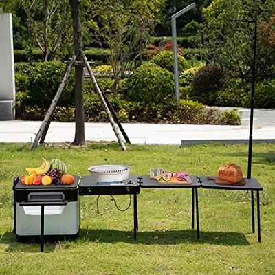 Dropship VEVOR Aluminum Portable Camping Kitchen Detachable Windscreen  Storage Organizer & Carrying Bag, Outdoor Grill Station For Picnic BBQ &  Backyards, Black to Sell Online at a Lower Price