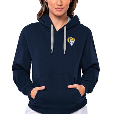 Men's Antigua Royal Los Angeles Rams Logo Victory Pullover Hoodie 