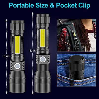 Mini USB Rechargeable Flashlight High Power Flashlight with COB Sidelight