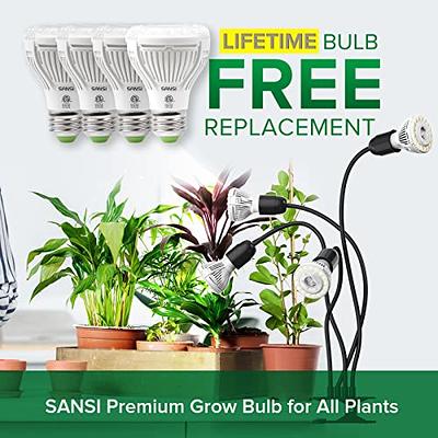 SANSI LED Grow Lights for Indoor Plants, Lifetime Free Bulb Replacement,  600W Full Spectrum Gooseneck Clip Plant Grow Light, Plant Light with Timer  4/8/12 Hrs + 6 Pack Grow Light Bulbs - Yahoo Shopping