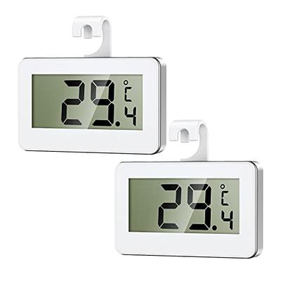  Mini Refrigerator Fridge Thermometer, 2 Pack Digital Freezer  Thermometer Waterproof Room Thermometer with Hook, Large LCD Display : Home  & Kitchen