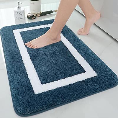 Grandaily Chenille Striped Bathroom Rug Mat, Extra Thick and Absorbent Bath  Rugs, Non-Slip Soft Plush Shaggy Bath Carpet, Machine Wash Dry, Bath Mats