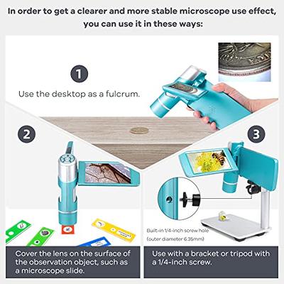 Elikliv Coin Microscope, 4.3 LCD Digital Microscope 1000x, USB Coin  Microscope for Error Coins with Lights for Kids Adults, PC View, Windows