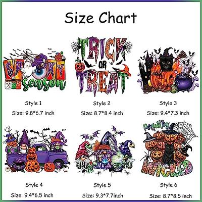 6 Pcs Halloween Decorations Iron on Patches for Clothes T Shirts- Iron on  Transfers Decal - Iron