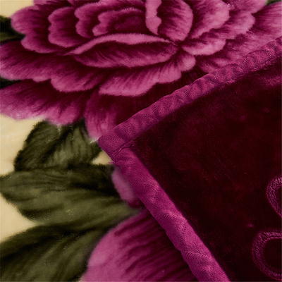 NC King Size Blanket 2 Ply Thick Warm Plush Bed Blanket for Winter, 10lbs,  Purple Floral, 85x93