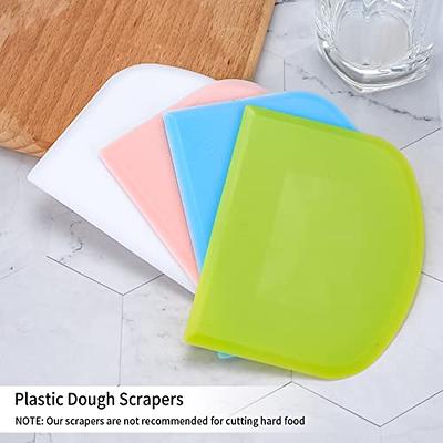 2 PCS Plastic Dough Scraper Bowl Scraper, Food-Grade Bench Scraper,  Flexible Dough Cutter, Multipurpose Food Scrappers - White