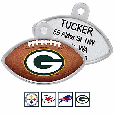 GoTags Personaized NFL Dog Tags, Green Bay Packers, Football Shape