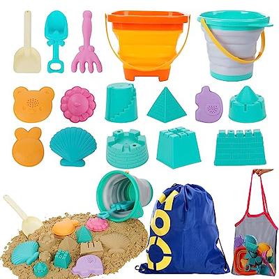 Beach Sand Toys Set for Kids, Silicone Collapsible Foldable Beach