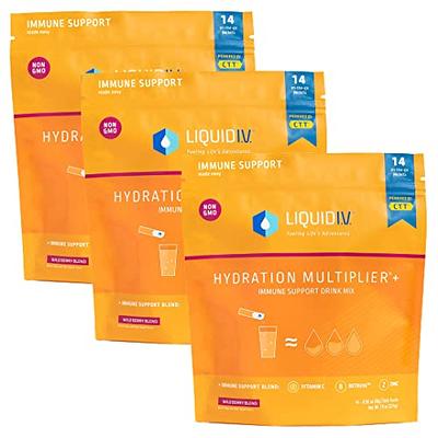 Liquid IV Hydration Multiplier - Strawberry Lemonade - Hydration Powder  Packets | Electrolyte Drink Mix | Easy Open Single-Serving Stick | Non-GMO  |16