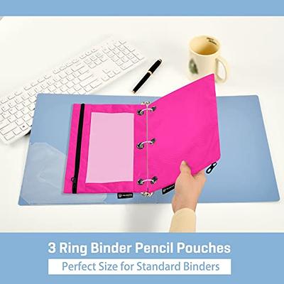 Antner Binder Pencil Pouch for 3 Ring Binder, 2 Pack 3 Ring Binder Pencil  Pouches Double Zipper Pencil Case Cosmetic Bag, Pink - Yahoo Shopping