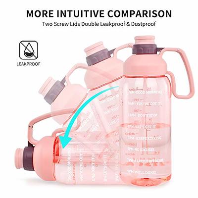 Large Clear Plastic Water Bottles - Motivational Sports Water Cups