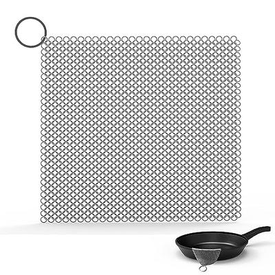 Herda 316L Cast Iron Scrubber, Skillet Chainmail Scrubber for Cast Iron Pan  - Chain Mail Scrubber Cast Iron Sponge - Metal Scrubber Cast Iron Skillet