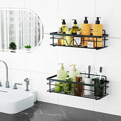 Awegety 4 Pack Shower Caddy Shelf Organizer with Soap Holder, Stainless  Steel Bathroom Shelves Basket with Adhesives/Screws, Hooks, Storage Rack  for