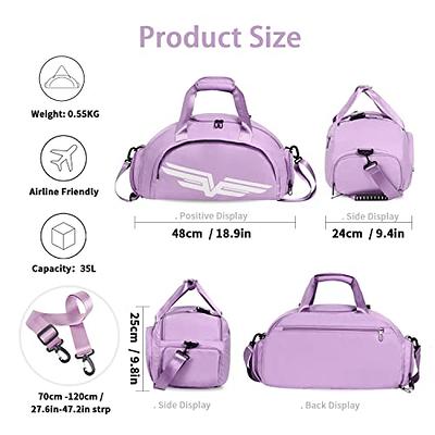 30L Gym Bag Womens Mens with Shoes Compartment and Wet Pocket,Travel Duffel  Bag for Women for Plane,Sport Gym Tote Bags Swimming Yoga,Waterproof  Weekend Overnight Bag Carry on Bag Hospital Holdalls 