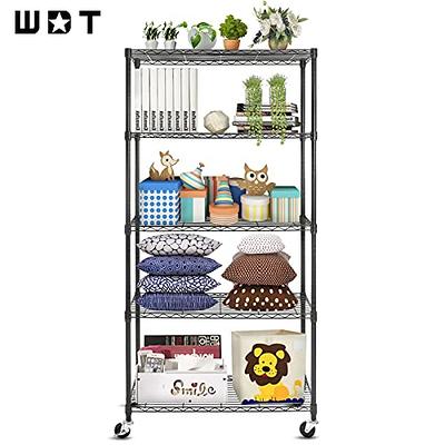 WDT 3-Tier Storage Shelves, Heavy Duty Metal Shelves Wire Rack Shelving  Unit, Adjustable Shelf with Wheels for Home Office Garage Kitchen Bathroom