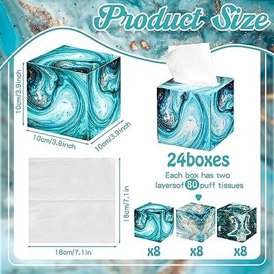 Bokon 12 Pack Facial Tissues Cube Boxes Square Tissues Boxes 2 Ply Soft  Tissue Paper Industrial Style Tissues Box Cube 80 Sheets Per Box for  Bathroom