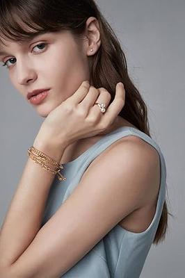 ENSKEFEN Dainty Gold Chain Bracelet for Women 14k Gold Plated Stacking  Bracelet Adjustable slider Bracelet Paperclip Link Bracelets - Yahoo  Shopping