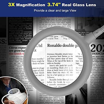 Delixike 3X Magnifying Glass with USB clamp, Daylight Clip Magnifying Glass  with Light, Magnifying Glass with LED for Crafting, Reading, Sewing