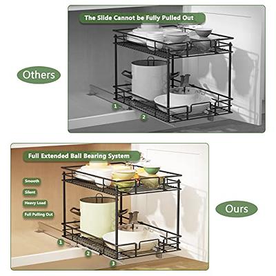 ROOMTEC Pull Out Cabinet Organizer 20 W x 21 D, Kitchen Cabinet Organizer  and Storage 2-Tier Cabinet Pull Out Shelves Under Cabinet Storage for  Kitchen Chrome - Yahoo Shopping
