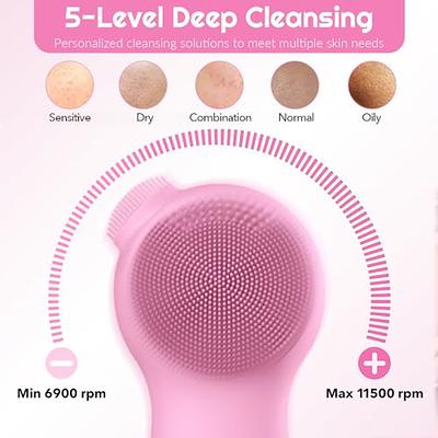 INNERNEED Food-Grade Soft Silicone Body Scrubber Shower Brush Handheld  Cleansing Skin Brush, Gentle Exfoliating and Lather Well (Pink)