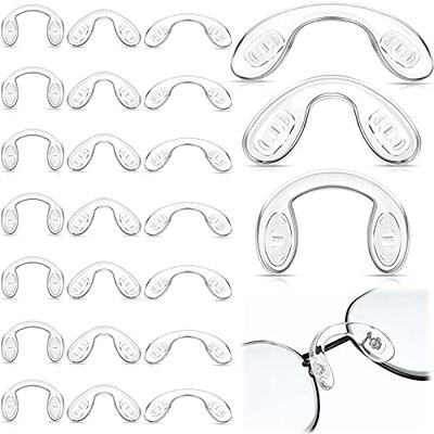 24 Pieces U Shaped Eyeglasses Nose Pads Screw in Glasses Strap Saddle  Bridge Silicone Nose Pads