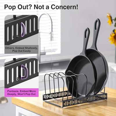  ORDORA Pots and Pans Organizer for Cabinet, 8 Tier Pot Rack  with 3 DIY Methods, Adjustable Pan Organizer Rack for Cabinet, Pot Organizer  for Kitchen Organizers and Storage, Pot Lid Organizer 