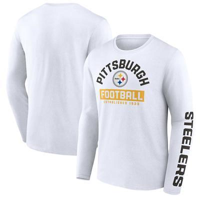 Men's Fanatics Branded White Pittsburgh Steelers Long Sleeve T