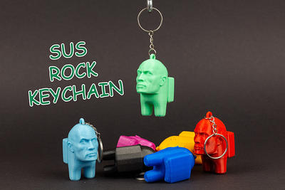 Rock Imposter • Sus Rock • 3D Printed Fidget Figurine • Stress Relief Among  Us