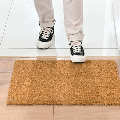 A1 Home Collections A1hc Welcome Mat Black/Beige 24 in. x 39 in. Coir PVC Classic Border Heavy Duty Door Mat