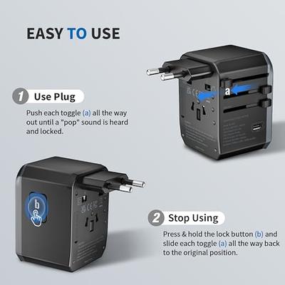 Universal Travel Adapter, LENCENT Power Adapter with UK/USA/EU/AUS Wor