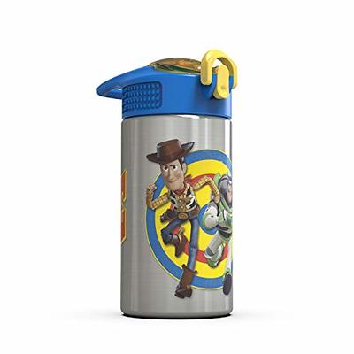 zak! Disney Toy Story 4 - Stainless Steel Vacuum Insulated Water Bottle -  14 oz - Durable & Leak Proof - Flip-Up Straw Spout & Built-In Carrying Loop