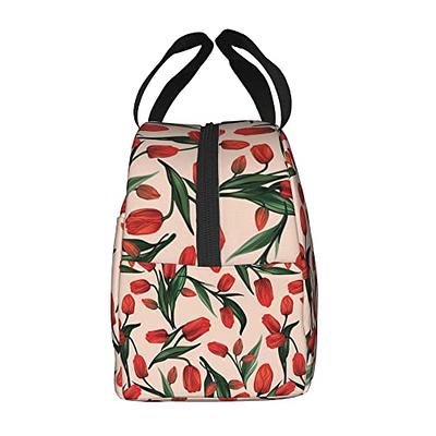 Rose Pink Leopard Lunch Bag with Shoulder Strap for Women Men Insulated  Lunch Box Tote Bags Water-resistant Cooler Bag for Office Work Picnic Beach