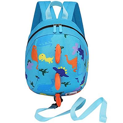 DB Dinosaur Toddler Mini Backpack with Leash, Children Kids Baby Harness  Bookbag (Deep Blue)